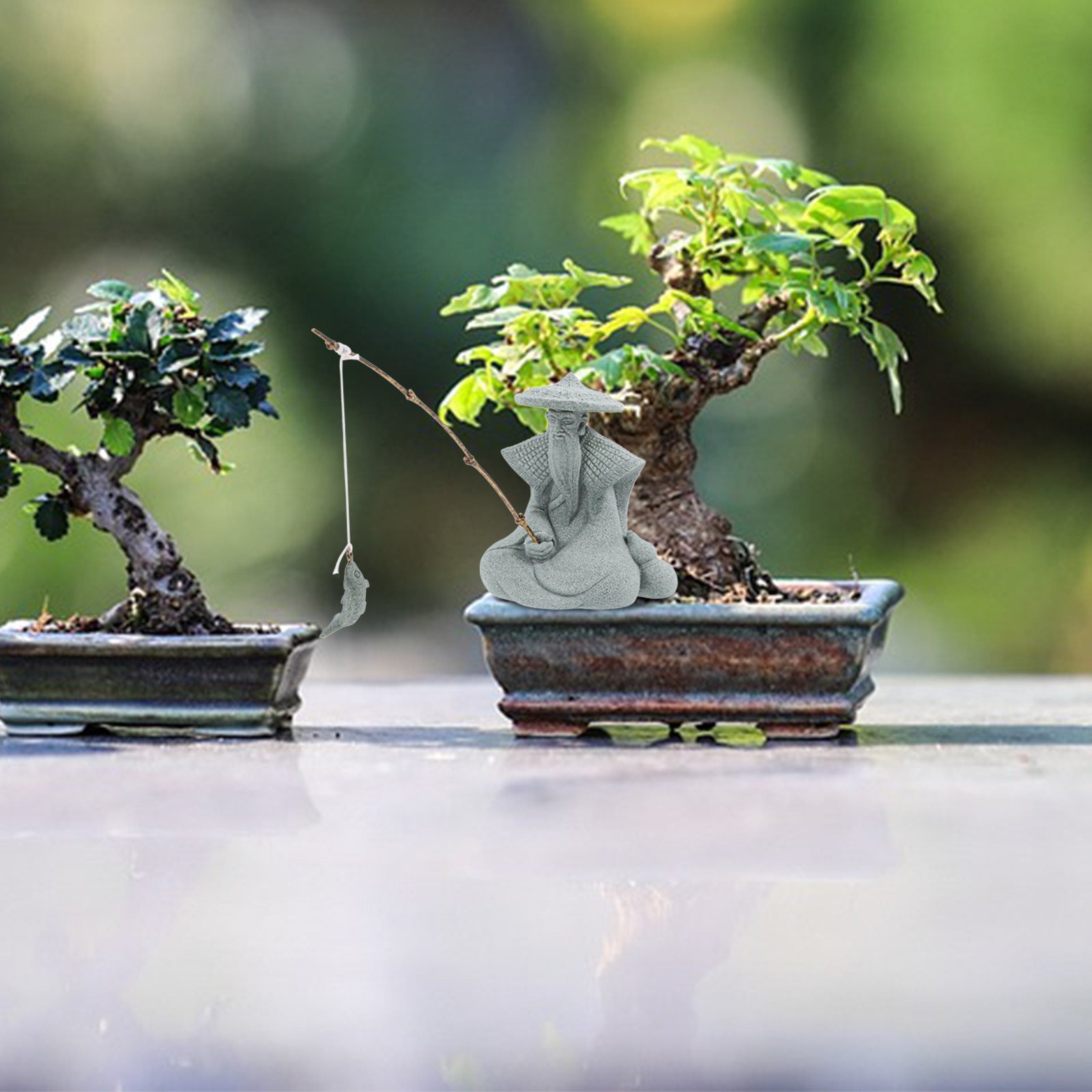 Patung Nelayan Resin Kecil Dek - Bonsai Garden Indoor ulasan dan harga